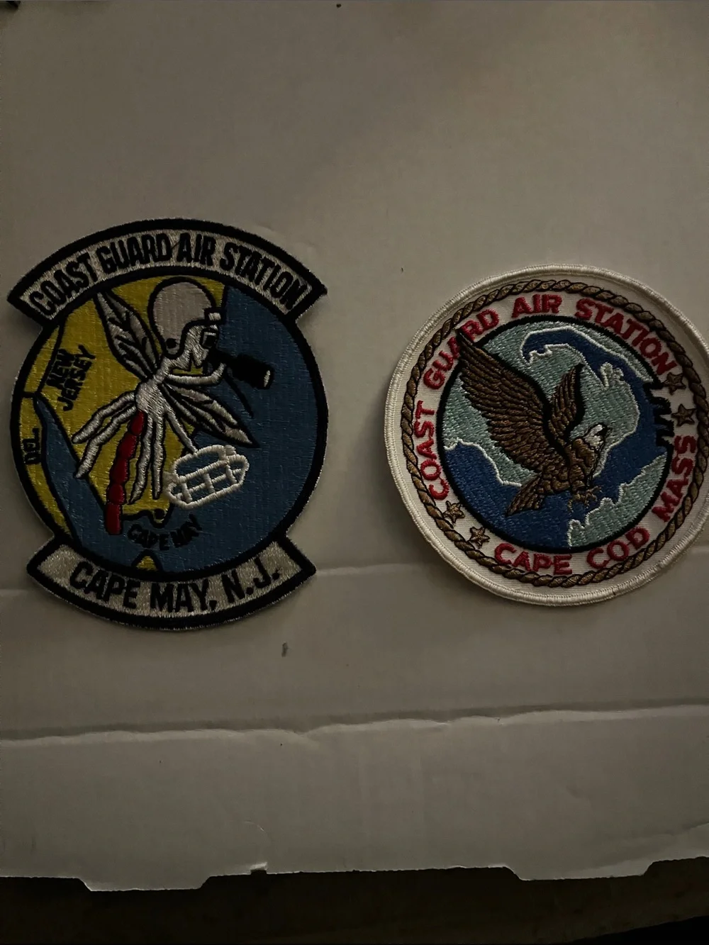 Coast Guard Air Station Embroidered Wall Patches - Blue & White